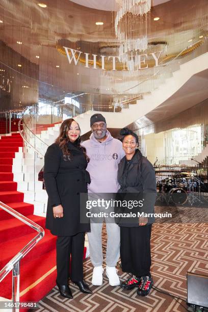 Pat Houston, Gary Houston and Donna Houston during the Primary Wave Music And The Estate Of Whitney E. Houston Kick-off 60th Birthday Celebration Of...