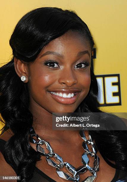 Actress Coco Johnson arrives for the Premiere Of Disney Channel's "Let It Shine" - Arrivals at Directors Guild Of America on June 5, 2012 in Los...