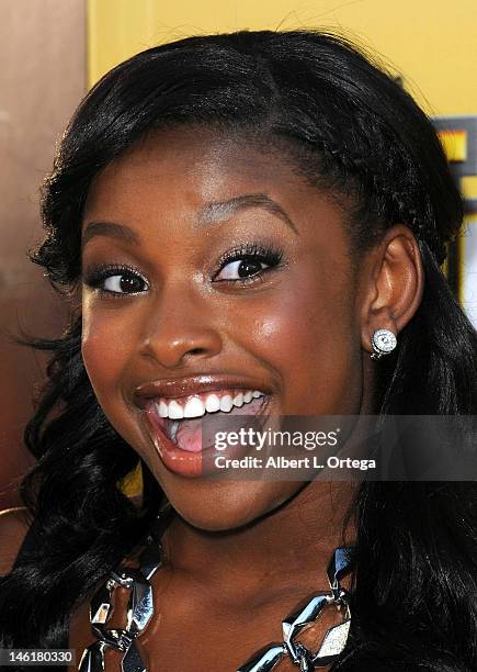 Actress Coco Johnson arrives for the Premiere Of Disney Channel's "Let It Shine" - Arrivals at Directors Guild Of America on June 5, 2012 in Los...