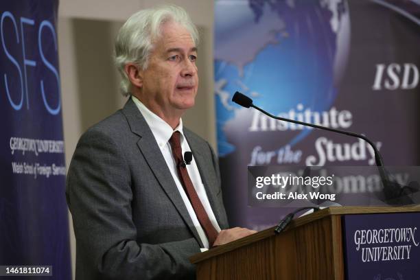 Director William Burns speaks on "Addressing the Global Threat Landscape," during an event as part of the Trainor Award ceremony at Georgetown Hotel...