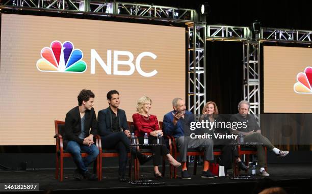 Gus Halper, Miles Gaston Villanueva, Edie Falco, Dick Wolf, Lesli Linka Glatter and Rene Balcer