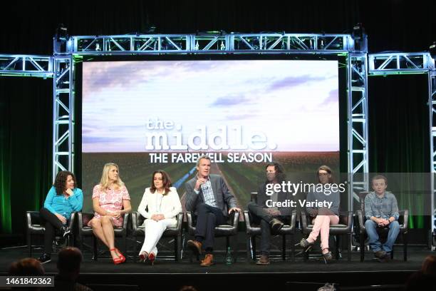 Eileen Heisler, Deann Heline, Patricia Heaton, Neil Flynn, Charlie McDermott, Eden Sher and Atticus Shaffer