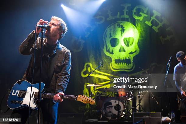 Brian Fallon and Benny Horowitz of The Gaslight Anthem perform on stage at KOKO on June 11, 2012 in London, United Kingdom.