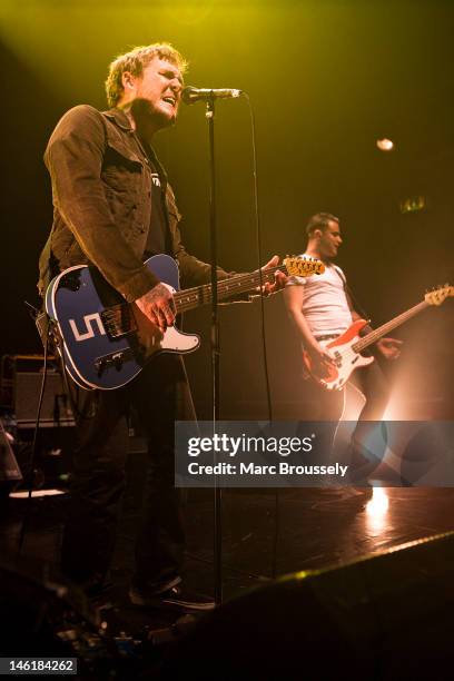 Brian Fallon and Alex Levine of The Gaslight Anthem perform on stage at KOKO on June 11, 2012 in London, United Kingdom.