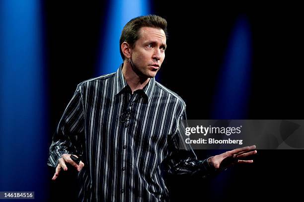 Scott Forstall, senior vice president of iPhone Software for Apple Inc., demonstrates the new iOS 6 during the Apple Worldwide Developers Conference...