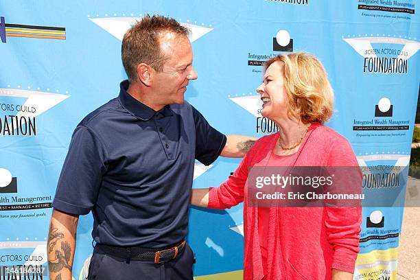 Kiefer Sutherland and JoBeth Williams attend Screen Actors Guild Foundation 3rd Annual LA Golf Classic at Lakeside Golf Club on June 11, 2012 in...