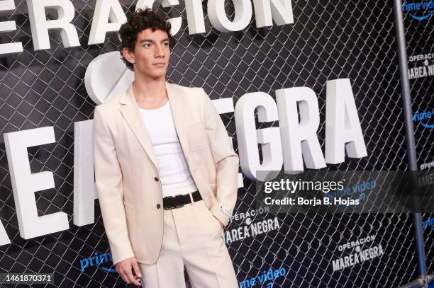 Actor Jorge Lopez attends the "Operacion Marea Negra" season 2 by Amazon Prime premiere at the Cine Callao on February 02, 2023 in Madrid, Spain.