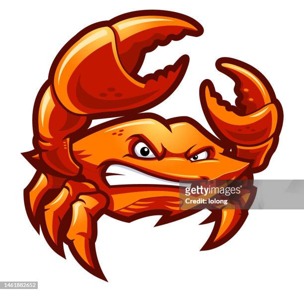 angry  crab - seafood logo stock illustrations