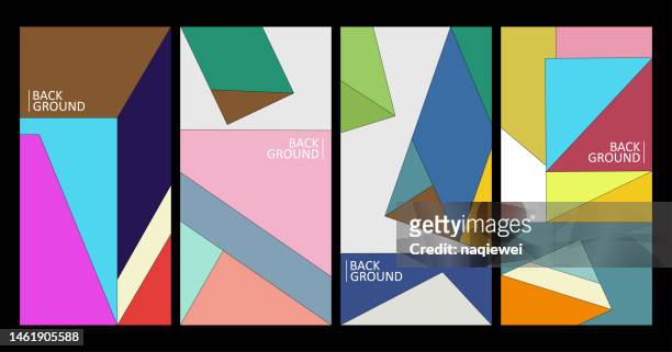 stockillustraties, clipart, cartoons en iconen met vector geometric minimalism design banner template backgrounds,cover and poster trendy abstract collage colors for book, cover, social media story,and page layout - pagina web