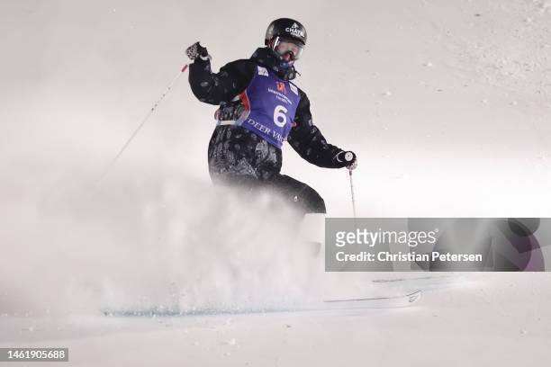Makayla Gerken Schofield of Team Great Britain competes during Women's Moguls Finals on day one of the Intermountain Healthcare Freestyle...
