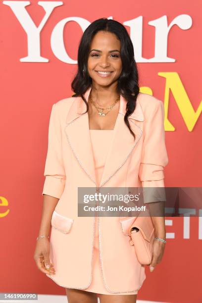 Christina Milian attends the world premiere of Netflix's "Your Place Or Mine" at Regency Village Theatre on February 02, 2023 in Los Angeles,...