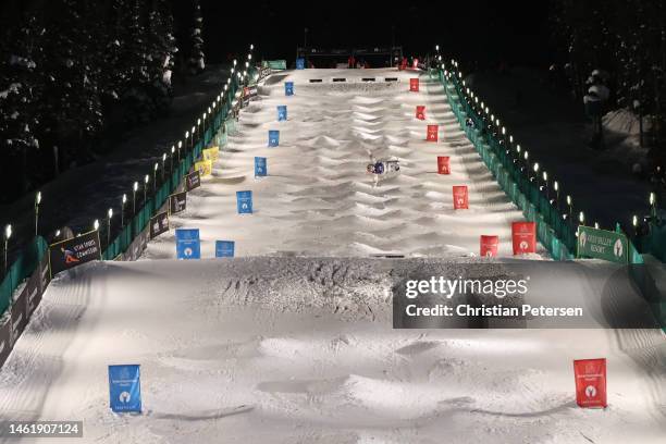 Elliot Vaillancourt of Team Canada competes during the Men's Moguls Finals on day one of the Intermountain Healthcare Freestyle International Ski...