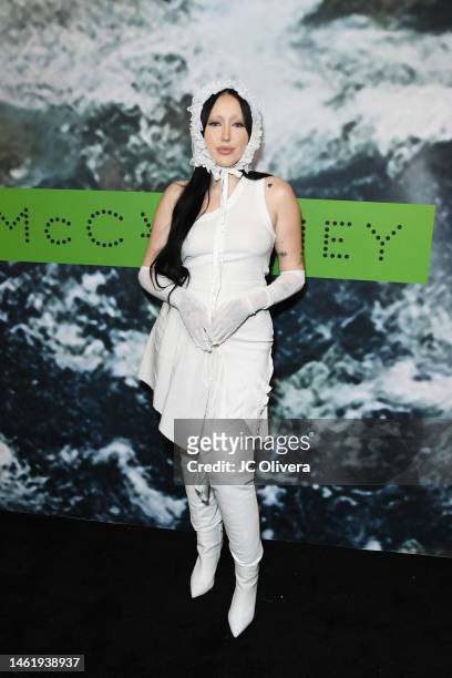 Noah Cyrus attends Stella McCartney X Adidas Party at Henson Recording Studio on February 02, 2023 in Los Angeles, California.