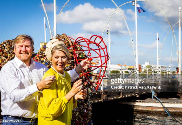 King Willem-Alexander of The Netherlands and Queen Maxima of The Netherlands celebrate their 21st wedding anniversary by hanging a lock at the heart...