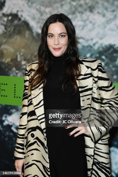 Liv Tyler attends Stella McCartney X Adidas Party at Henson Recording Studio on February 02, 2023 in Los Angeles, California.