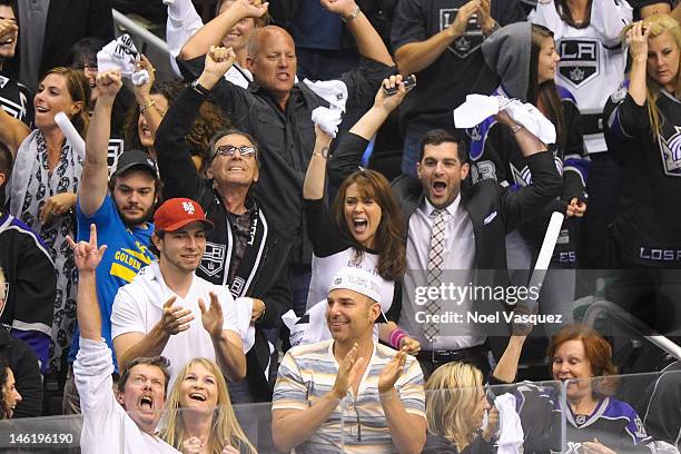 Alyssa Milano and David Bugliari attend game six of the 2012 Stanley Cup Final between the Los Angeles Kings and the New Jersey Devils at Staples...