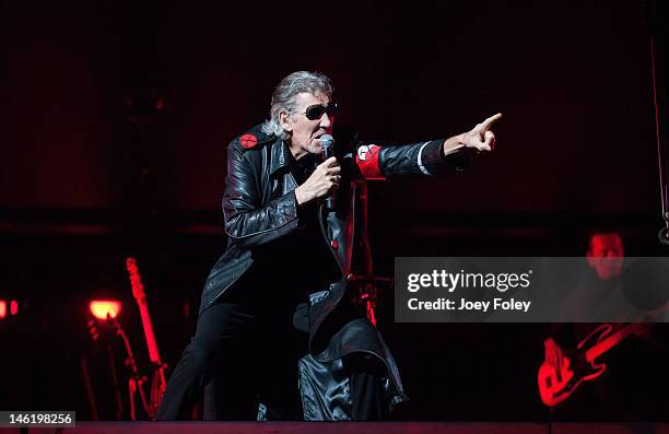 Roger Waters performs 'The Wall Live' at Bankers Life Fieldhouse on June 11, 2012 in Indianapolis, Indiana.