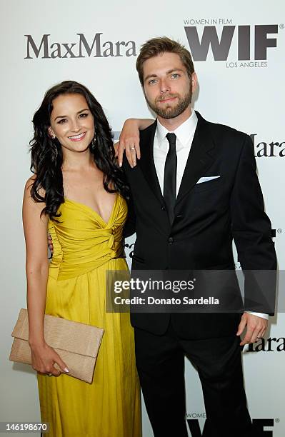 Rachel Leigh Cook and brother Ben Cook arrive at Max Mara Cocktail Party Honoring The 2012 Women In Film Face Of The Future Chloe Moretz at Sunset...