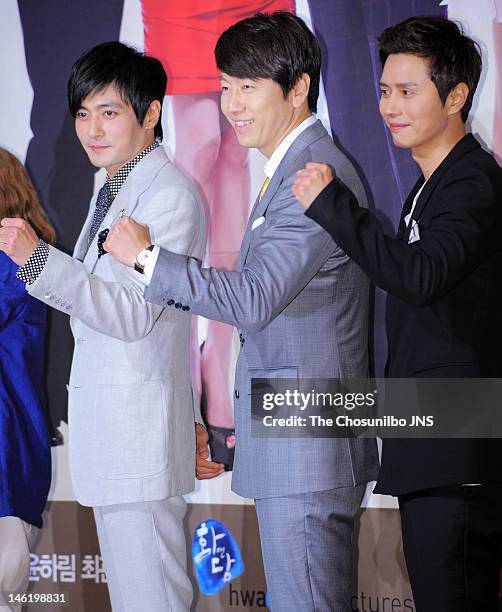 Jang Dong-Gun , Kim Su-Ro, and Kim Min-Jong attend SBS Drama 'A Gentleman's Dignity' Press Conference at Patio9 on May 23, 2012 in Seoul, South Korea.