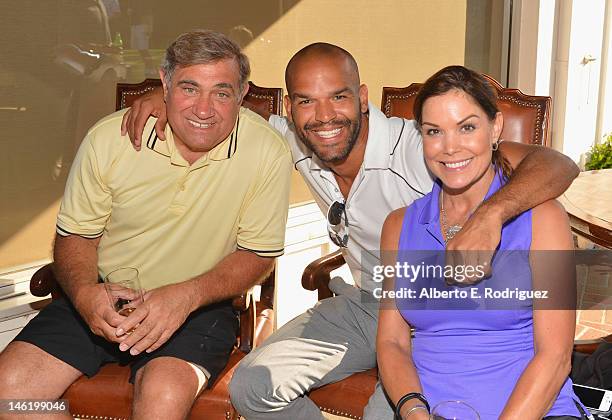 Actors Dan Lauria, Amaury Nolasco and Paula Trickey attend the Screen Actors Guild Foundation's 3rd Annual L.A. Golf Classic at Lakeside Golf Club on...