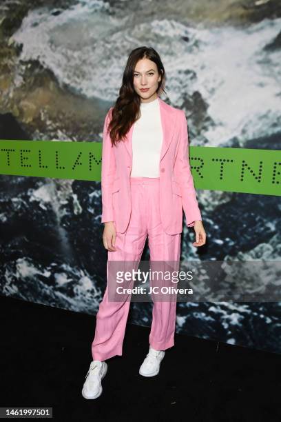 Karlie Kloss attends Stella McCartney X Adidas Party at Henson Recording Studio on February 02, 2023 in Los Angeles, California.