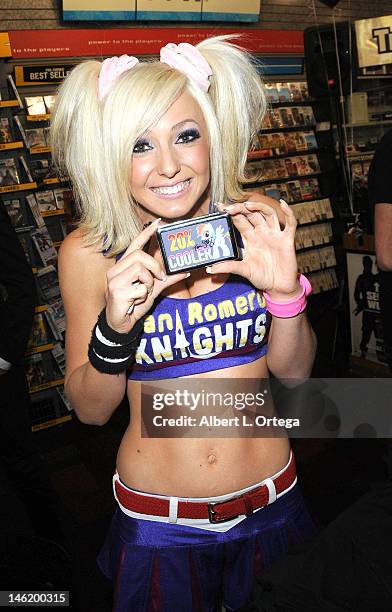 Cosplayer Jessica Nigri as Juliet Starling participates in the Warner Bros. Interactive Entertainment And Grasshopper Manufactures "Lollipop...