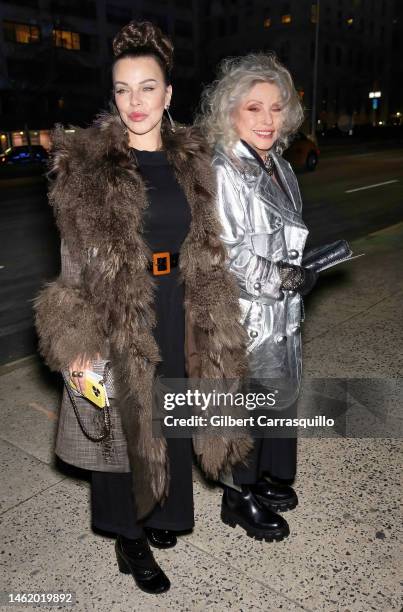 Actress Debi Mazar and singer-songwriter Debbie Harry are seen arriving to Marc Jacobs Runway Show 2023 at the Park Avenue Armory on February 02,...