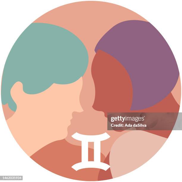 gemini - zodiac sign illustration - people meteor shower stock illustrations