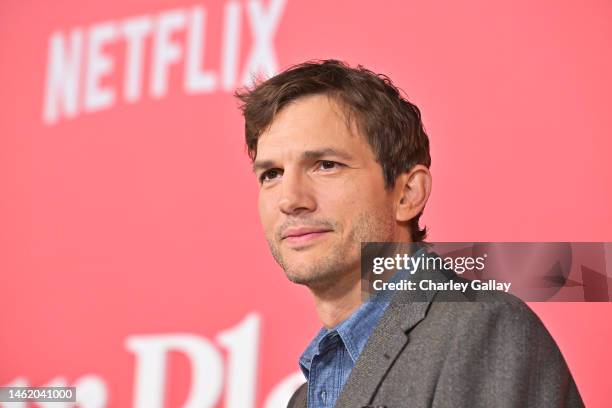 Ashton Kutcher attends Netflix's "Your Place or Mine" world premiere at Regency Village Theater on February 02, 2023 in Los Angeles, California.