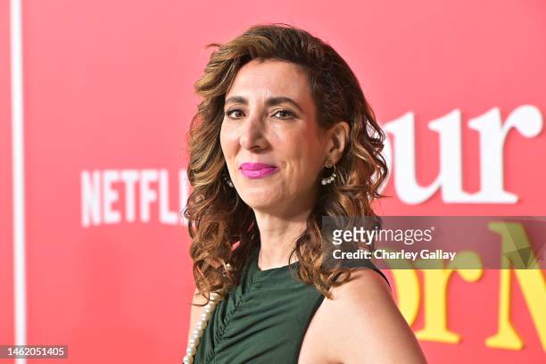 Aline Brosh McKenna attends Netflix's "Your Place or Mine" world premiere at Regency Village Theater on February 02, 2023 in Los Angeles, California.