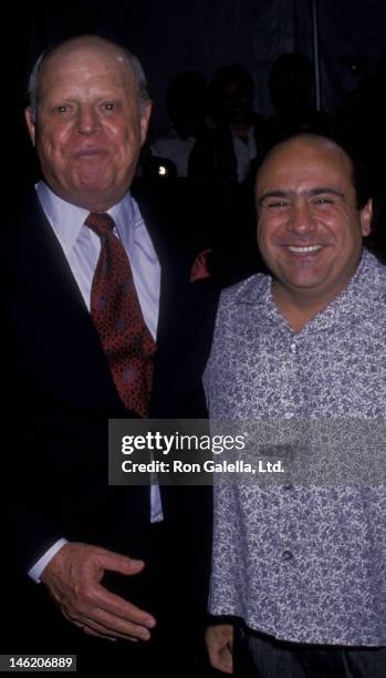 Don Rickles and Danny DeVito attend Starlight Foundation Benefit Party on September 22, 1988 at Ed Debevic's Restaurant in Beverly Hills, California.