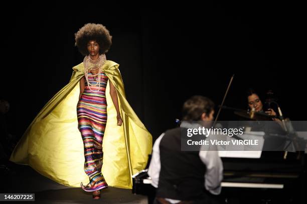 Katy Carolla during the FH show as part of the Sao Paulo Fashion Week Spring/Summer 2013 on June 11, 2012 in Sao Paulo, Brazil.