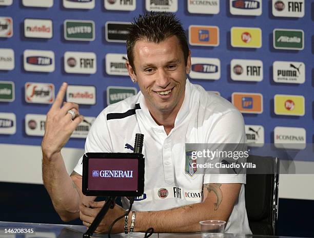 Antonio Cassano of Italy during a UEFA EURO 2012 press conference at Casa Azzurri on June 12, 2012 in Krakow, Poland.