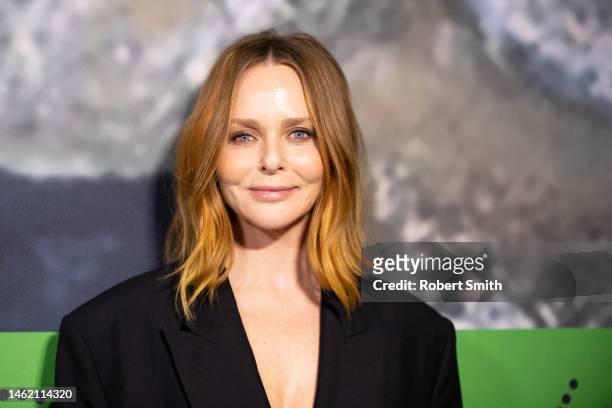 English designer Stella McCartney arrives for the Stella McCartney X Adidas party at Henson Recording Studio on February 02, 2023 in Los Angeles,...