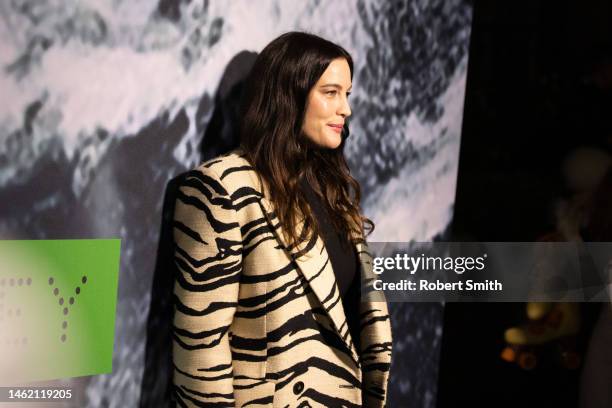 Actress Liv Tyler arrives for the Stella McCartney X Adidas party at Henson Recording Studio on February 02, 2023 in Los Angeles, California.