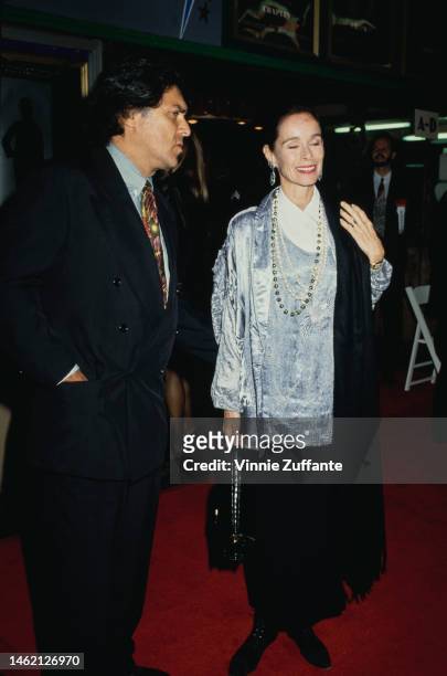 Patricio Castiole and Geraldine Chaplin attend a special screening of "Chaplin" in Los Angeles, California, 4th December 1992.