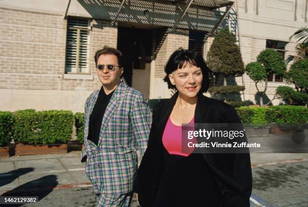 Gerald Casale of Devo and actress Kim Cattrall attend the Permanent Charities Committee of the Entertainment Industries' Second Annual Earth Day...