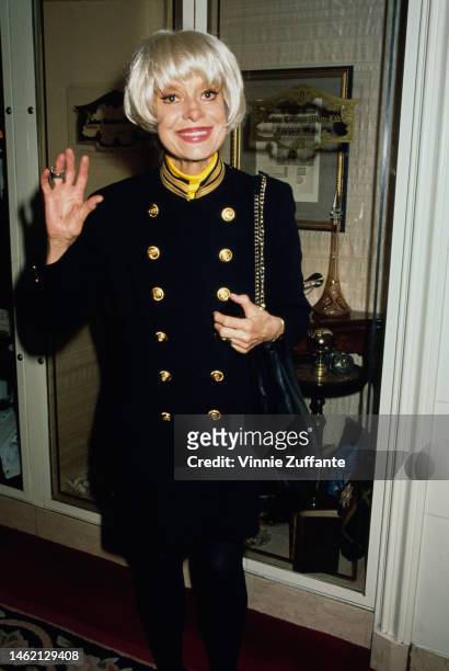 Carol Channing attends New Dramatists Awards Luncheon at the Marriott Marquis Hotel in New York City, United States, 8th May 1990.