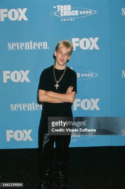 Aaron Carter attends the 2nd Annual Teen Choice Awards at the Barker Hangar, Santa Monica Air Center in Santa Monica, California, United States, 6th...