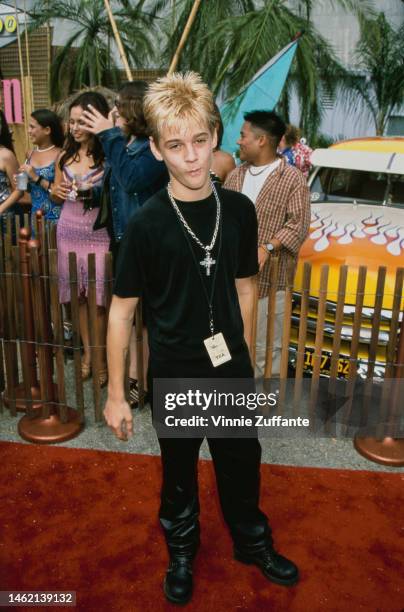 Aaron Carter attends the 2nd Annual Teen Choice Awards at the Barker Hangar, Santa Monica Air Center in Santa Monica, California, United States, 6th...