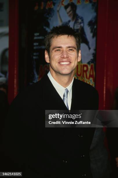 Jim Carrey during Jim Carrey Footprint Ceremony at Mann's Chinese Theatre in Hollywood, California, United States, 2nd November 1995.