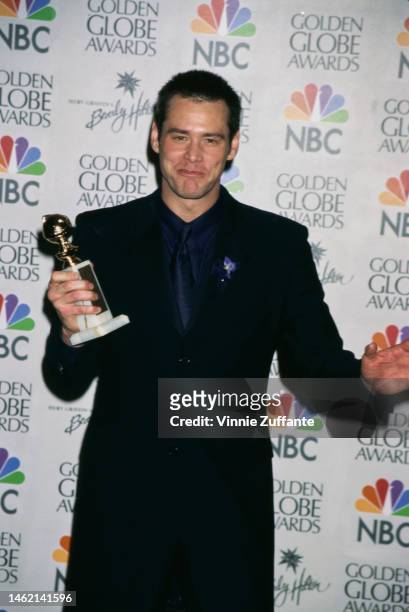 Jim Carrey in the press room during 56th Annual Golden Globe Awards at Beverly Hilton Hotel in Beverly Hills, California, United States, 24th January...