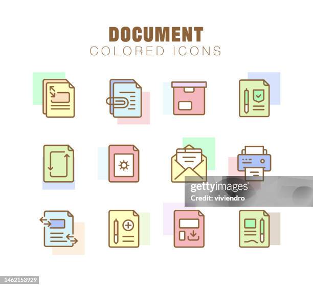 document line icon set. editable stroke. pixel perfect. - direct response stock illustrations