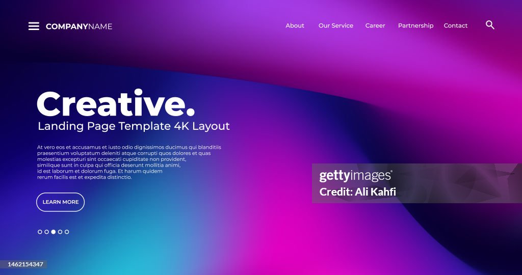 4K Landing Page Template - Abstrakt dynamisch, modern, futuristisch, mehrfarbig, einfach für Website-Vorlagenhintergrund