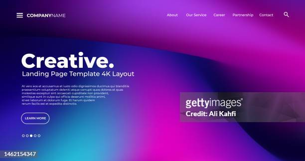 4k landing page template - abstract dynamic, modern, futuristic, multi colored, simple for website template background - technology stock illustrations