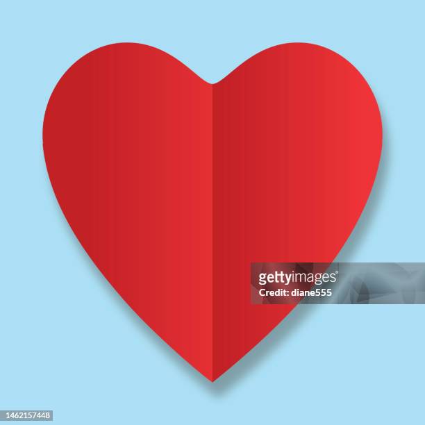 cut paper valentine's day  heart on a blue background - drop shadow stock illustrations