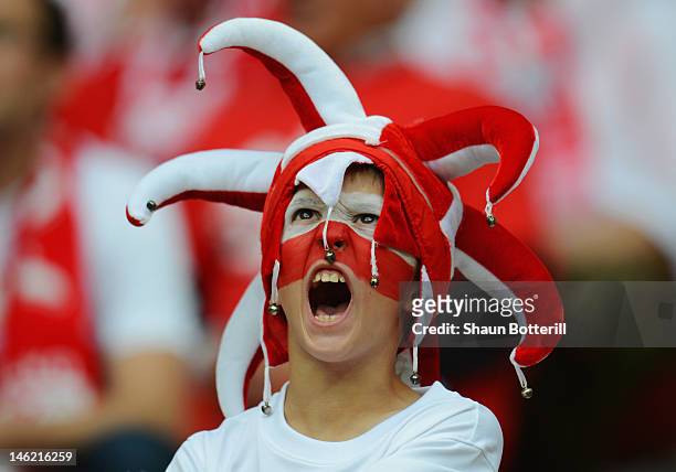 Poland fan enjoys the atmosphere prior to the UEFA EURO 2012 group A match between Poland and Russia at The National Stadium on June 12, 2012 in...