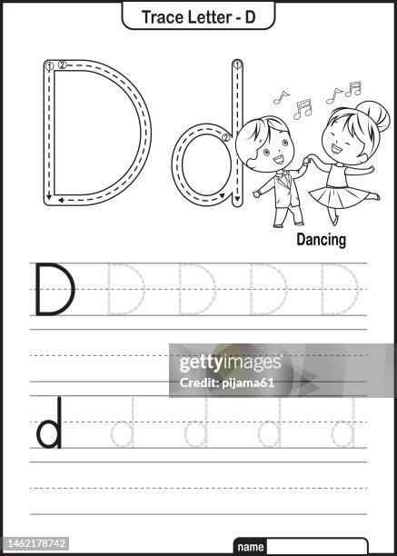 Alphabet Trace Letter A To Z Preschool Worksheet With The Letter D ...