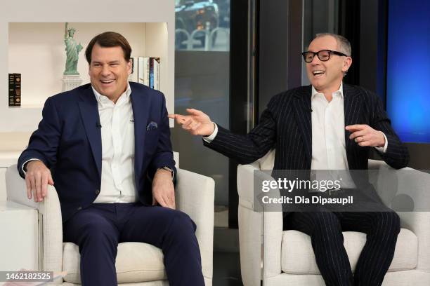 Ford CEO Jim Farley and F1 CEO Stefano Domenicali visit "FOX & Friends" at Fox News Channel Studios on February 03, 2023 in New York City.