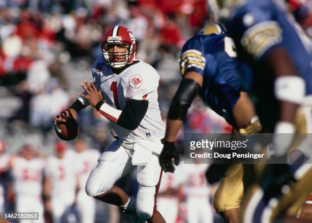 Ray Lucas, Quarterback for the Rutgers Scarlet Knights prepares to pass the football during the NCAA Big East Conference college football game...